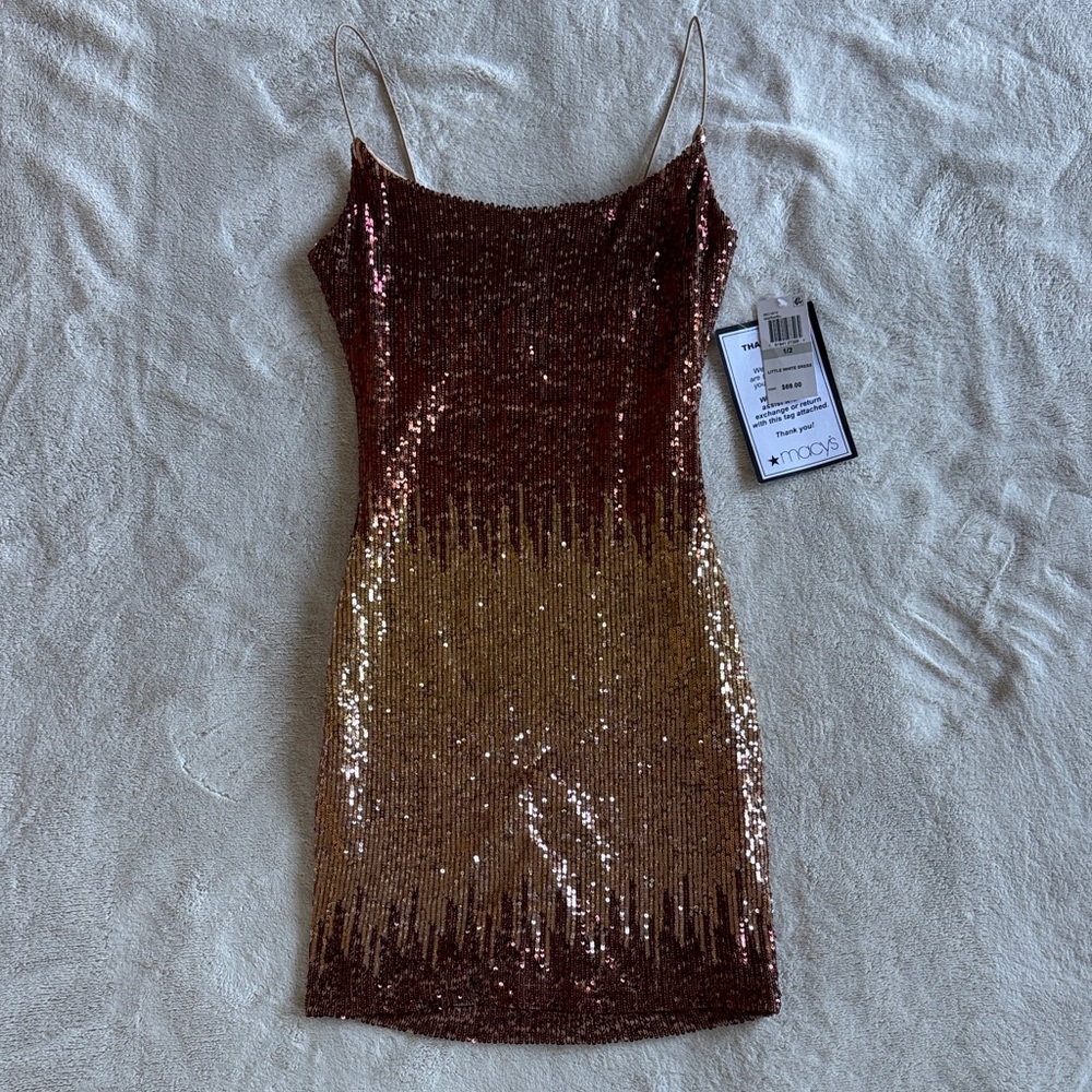 Sequin Spaghetti Strap Dress